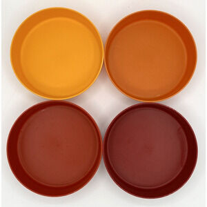 Vintage Tupperware Set of 4 Bowls 1405 No Lids Red Orange Yellow SKU U149